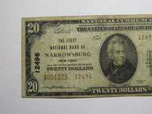 Load image into Gallery viewer, $20 1929 Narrowsburg New York National Currency Bank Note Bill Ch. #12496 FINE