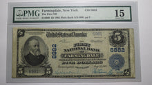 Load image into Gallery viewer, $5 1902 Farmingdale New York NY National Currency Bank Note Bill #8882 F15 PMG