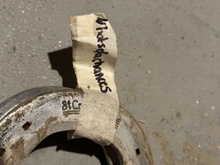 Load image into Gallery viewer, Whatsdachances Darby Dan Farm Racehorse Used Worn Horse Shoes Horseshoes