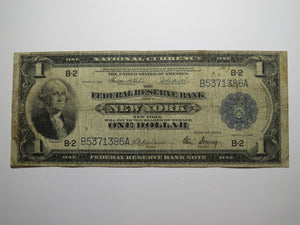 $1 1914 New York City Federal Reserve Large Bank Note National Currency Bill