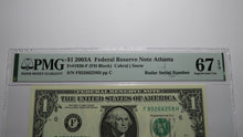 Load image into Gallery viewer, $1 2003 Radar Serial Number Federal Reserve Currency Bank Note Bill PMG UNC67EPQ