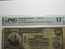 Load image into Gallery viewer, $10 1902 Coffeyville Kansas KS National Currency Bank Note Bill Ch #3324 F12 PMG