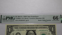 Load image into Gallery viewer, $1 2017 Radar Serial Number Federal Reserve Currency Bank Note Bill PMG UNC66EPQ