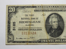 Load image into Gallery viewer, $20 1929 Birmingham Alabama AL National Currency Bank Note Bill Charter #3185