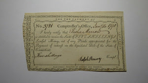 1790 5 Shillings Connecticut Comptroller's Office Colonial Currency Note Pomeroy