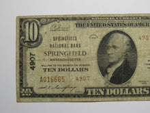 Load image into Gallery viewer, $10 1929 Springfield Massachusetts MA National Currency Bank Note Bill Ch #4907