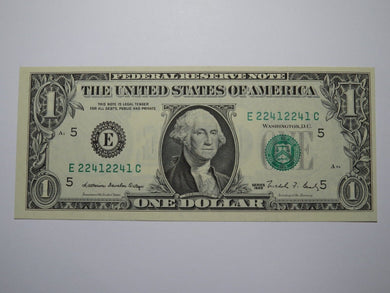 $1 1988 Repeater Serial Number Federal Reserve Currency Bank Note Bill UNC+ 2241