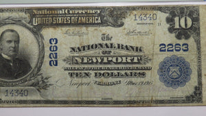 $10 1902 Newport Vermont VT National Currency Bank Note Bill Ch. #2263 F15 PMG