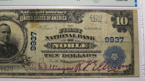 $10 1902 Noble Oklahoma OK National Currency Bank Note Bill Ch. #9937 F15 PMG