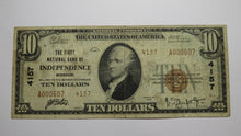 Load image into Gallery viewer, $10 1929 Independence Missouri MO National Currency Bank Note Bill Ch #4157 RARE