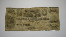 Load image into Gallery viewer, $1 1838 Palmyra Michigan MI Obsolete Currency Bank Note Bill! Jacksonburgh RR