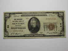 Load image into Gallery viewer, $20 1929 Milwaukee Wisconsin WI National Currency Bank Note Bill Ch. #64 FINE+