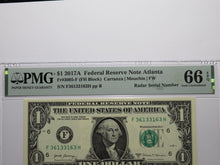 Load image into Gallery viewer, $1 2017 Radar Serial Number Federal Reserve Currency Bank Note Bill PMG UNC66EPQ