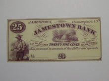 Load image into Gallery viewer, $.25 1862 Jamestown New York Obsolete Currency Note Bill Chautauqua UNC++