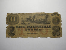 Load image into Gallery viewer, $2 1854 Fayetteville North Carolina Obsolete Currency Bank Note Bill Bank of Fay