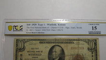 Load image into Gallery viewer, $10 1929 Winfield Kansas KS National Currency Bank Note Bill Ch. #3218 F15 PCGS