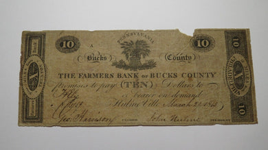 $10 1815 Hulme Ville Pennsylvania Obsolete Currency Bank Note Bill Bucks County