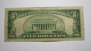 $5 1929 Jersey City New Jersey NJ National Currency Bank Note Bill Charter #374