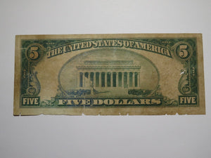 $5 1929 Richmond Kansas KS National Currency Bank Note Bill Charter #11728 RARE