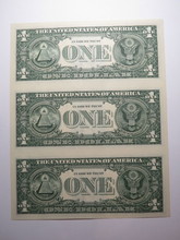 Load image into Gallery viewer, $1 2017 Uncut New York BEP Uncirculated Currency Sheet 3 Federal Reserve Notes