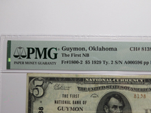 Load image into Gallery viewer, $5 1929 Guymon Oklahoma OK National Currency Bank Note Bill Ch. #8138 VF30