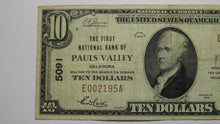 Load image into Gallery viewer, $10 1929 Pauls Valley Oklahoma OK National Currency Bank Note Bill Ch. #5091 VF