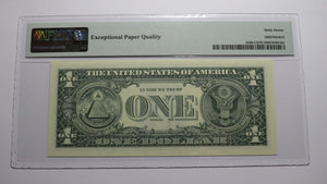 $1 2003 Radar Serial Number Federal Reserve Currency Bank Note Bill PMG UNC67EPQ