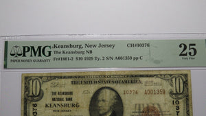 $10 1929 Keansburg New Jersey NJ National Currency Bank Note Bill Ch #10376 VF25