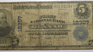 $5 1902 Quanah Texas TX National Currency Bank Note Bill Charter #12307 VG8 PMG