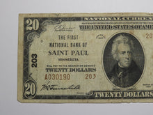 Load image into Gallery viewer, $20 1929 Saint Paul Minnesota MN National Currency Bank Note Bill Ch. #203 FINE