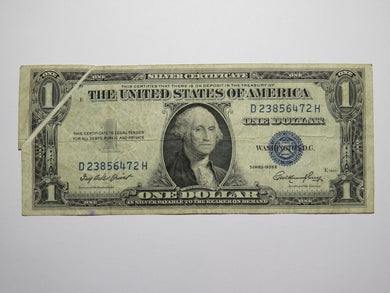 $1 1935 Silver Certificate Gutter Fold Error Bank Note Bill Blue Seal FINE