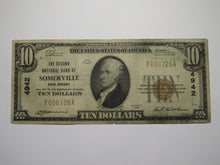 Load image into Gallery viewer, $10 1929 Somerville New Jersey NJ National Currency Bank Note Bill Ch #4942 FINE