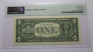 $1 2003 Radar Serial Number Federal Reserve Currency Bank Note Bill PMG UNC67EPQ