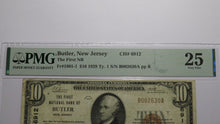 Load image into Gallery viewer, $10 1929 Butler New Jersey NJ National Currency Bank Note Bill Ch #6912 VF25 PMG