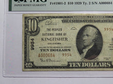 Load image into Gallery viewer, $10 1929 Kingfisher Oklahoma OK National Currency Bank Note Bill #9954 VF25 PMG