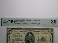 Load image into Gallery viewer, $5 1929 Altamont New York NY National Currency Bank Note Bill Ch. #9866 VF30