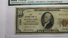 Load image into Gallery viewer, $10 1929 Slatington Pennsylvania PA National Currency Bank Note Bill #2293 VF25