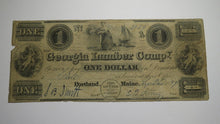 Load image into Gallery viewer, $1 1839 Portland Maine ME Obsolete Currency Bank Note Bill! Georgia Lumber Co.