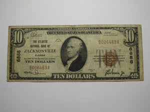 $10 1929 Jacksonville Florida FL National Currency Bank Note Bill Ch. #6888 RARE