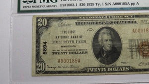 $20 1929 Thief River Falls Minnesota MN National Currency Bank Note Bill #5894