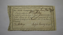 Load image into Gallery viewer, 1791 10 Shillings CT Comptrollers Office Colonial Currency Ralph Pomeroy Signed