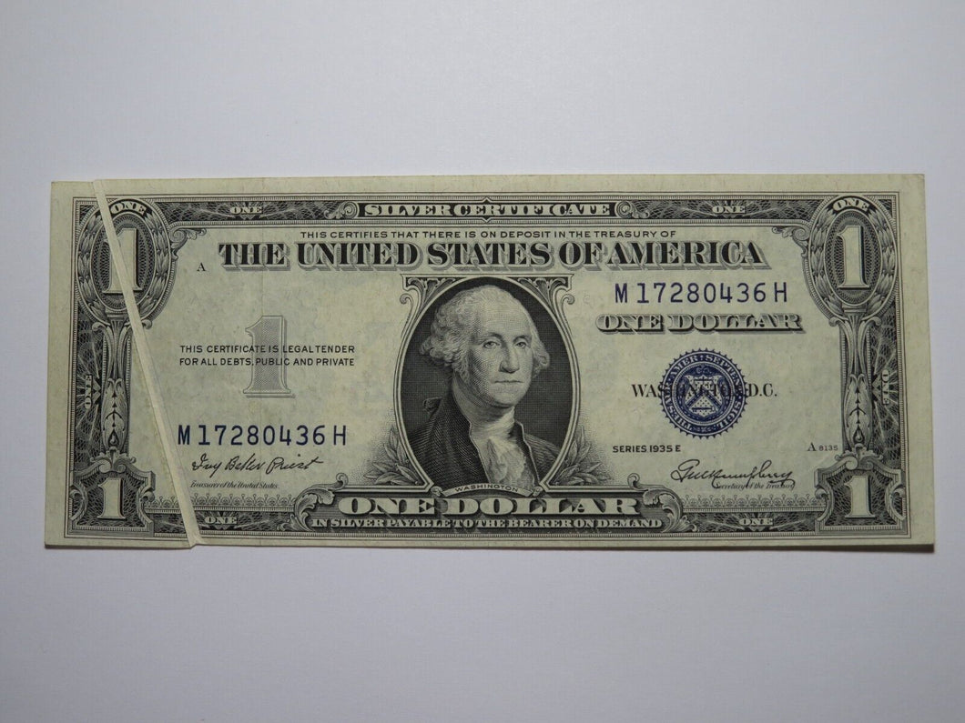 $1 1935 Silver Certificate Gutter Fold Error Bank Note Bill Blue Seal VF++