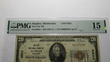 Load image into Gallery viewer, $20 1929 Staples Minnesota MN National Currency Bank Note Bill Ch #8523 F15 PMG