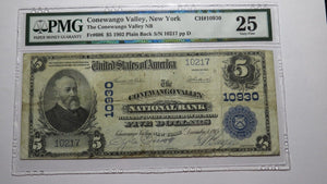 $5 1902 Conewango Valley New York NY National Currency Bank Note Bill #10930 VF!