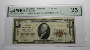 $10 1929 Chandler Oklahoma OK National Currency Bank Note Bill Ch #5354 VF25 PMG