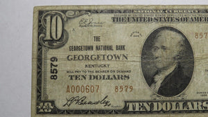 $10 1929 Georgetown Kentucky KY National Currency Bank Note Bill! Ch. #8579 RARE