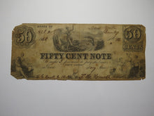 Load image into Gallery viewer, $.50 1860 Danby New York NY Obsolete Currency Bank Note Bill Clark &amp; Howell