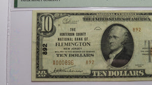 $10 1929 Flemington New Jersey National Currency Bank Note Bill Ch. #892 VF35EPQ