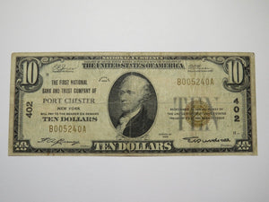 $10 1929 Port Chester New York NY National Currency Bank Note Bill Ch. #402 FINE