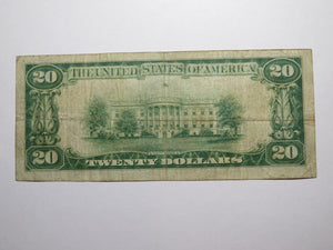 $20 1929 Frankfort Indiana IN National Currency Bank Note Bill Charter #1854 VF